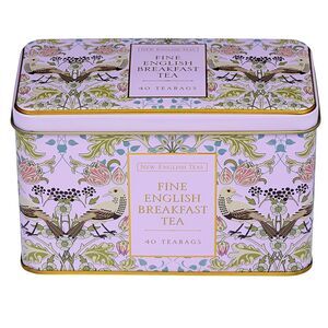 New English Teas Song Thrush and Berries 40 Teabags Breakfast Tea Pink Tin NEW